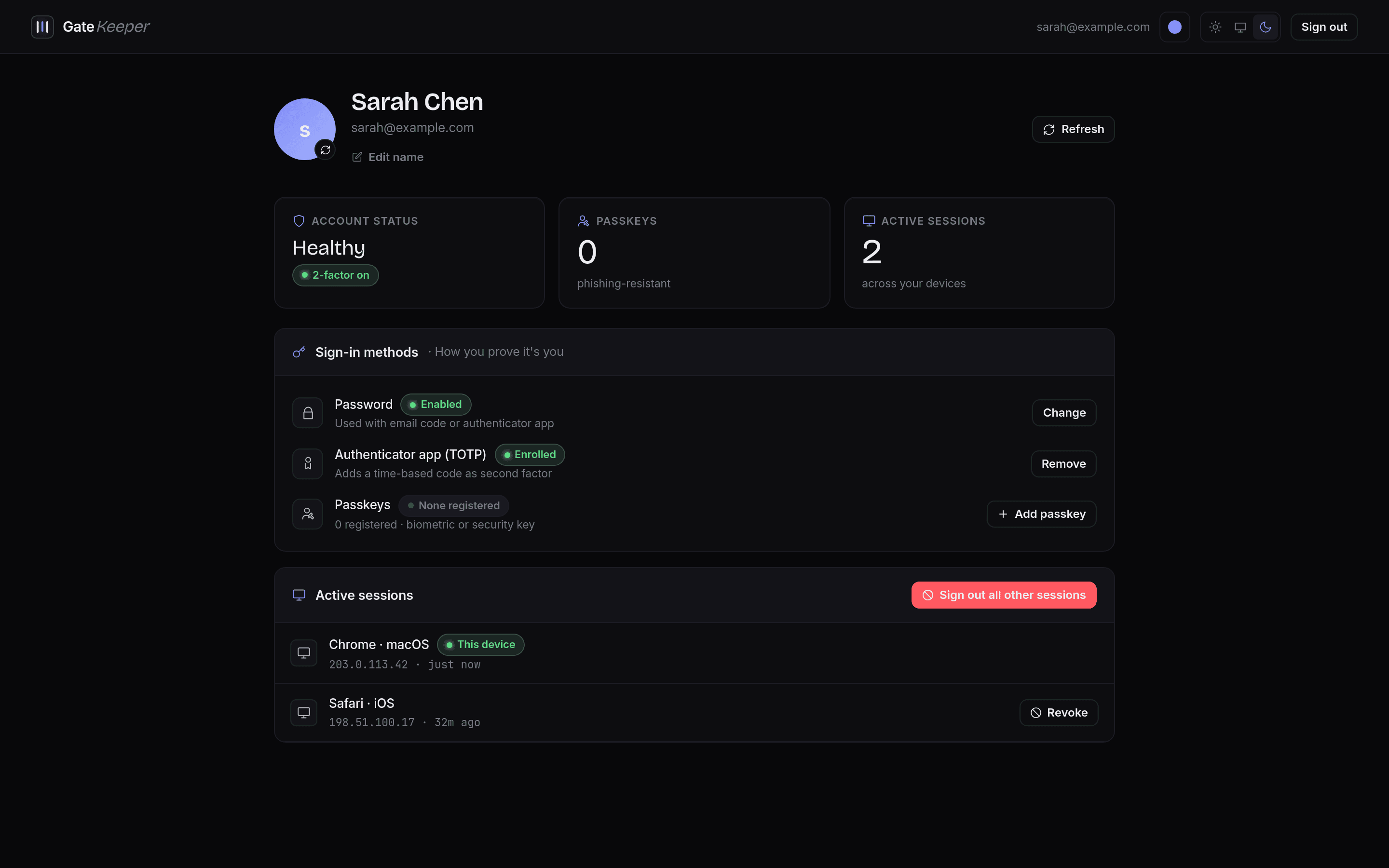 User portal